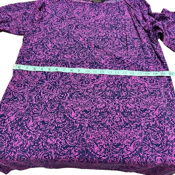 Banana Republic Women's Purple and Black Paisley & Floral Print Dress - Size L - Picture 9 of 13